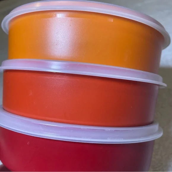 Tupperware Orange and Red Storage Set - Picture 2 of 9
